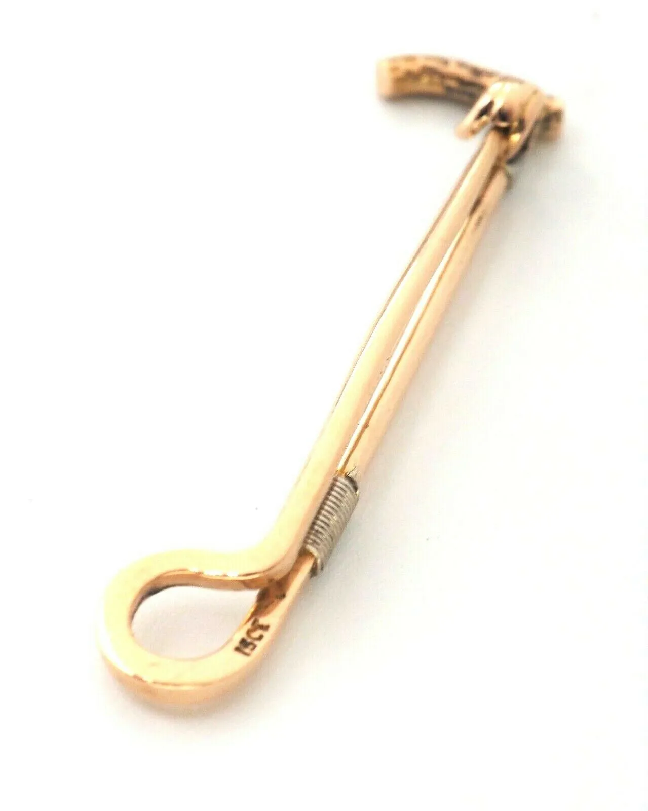 15ct Yellow & White Gold Bar Walking Stick Brooch