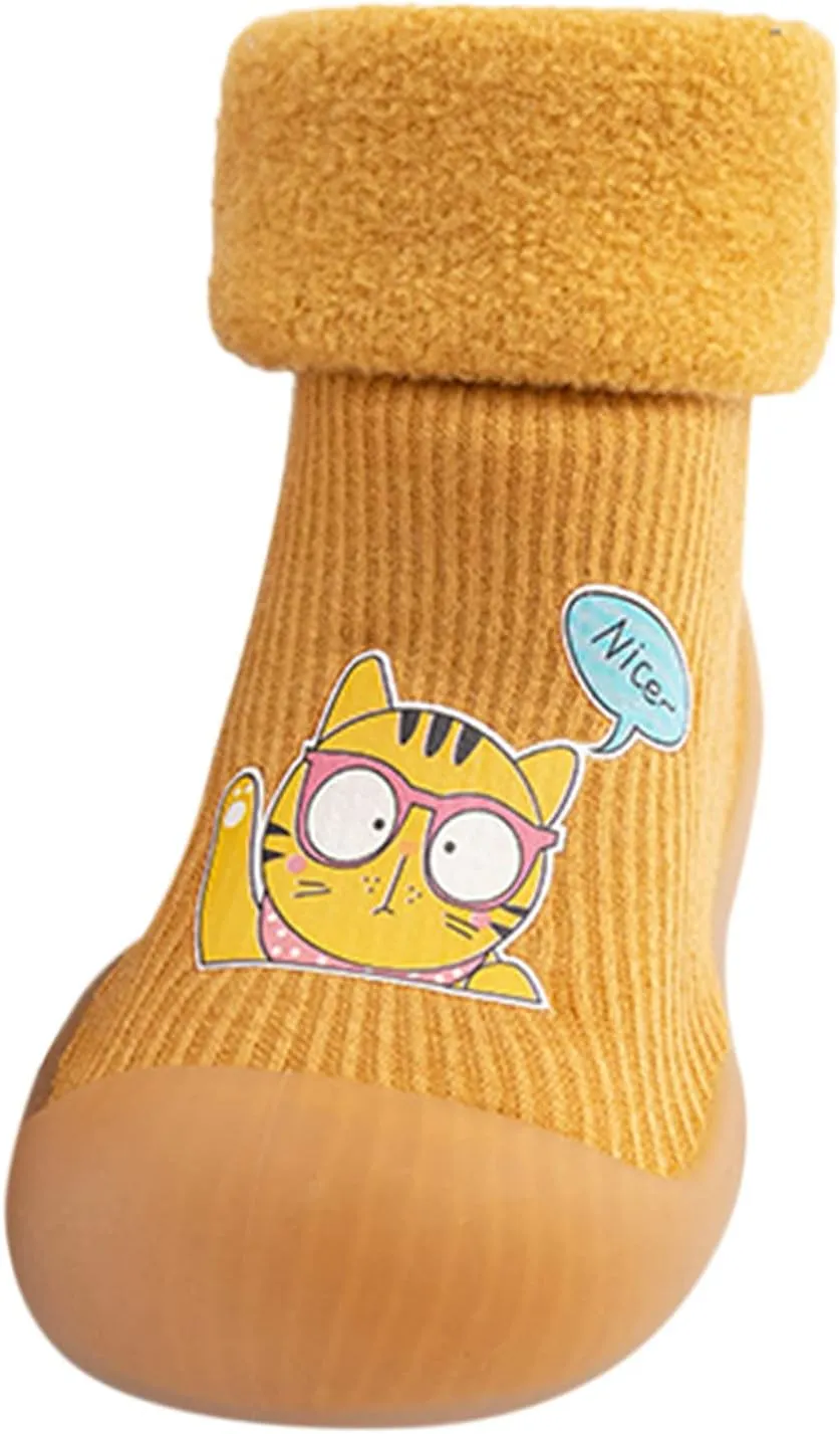All Girl Toddler Shoes Baby Toddler Girls Shoes Slipper Kids Knit Soft Stocking Sole Solid Rubber Socks Warm Boys Baby Shoes Toddler Shoes
