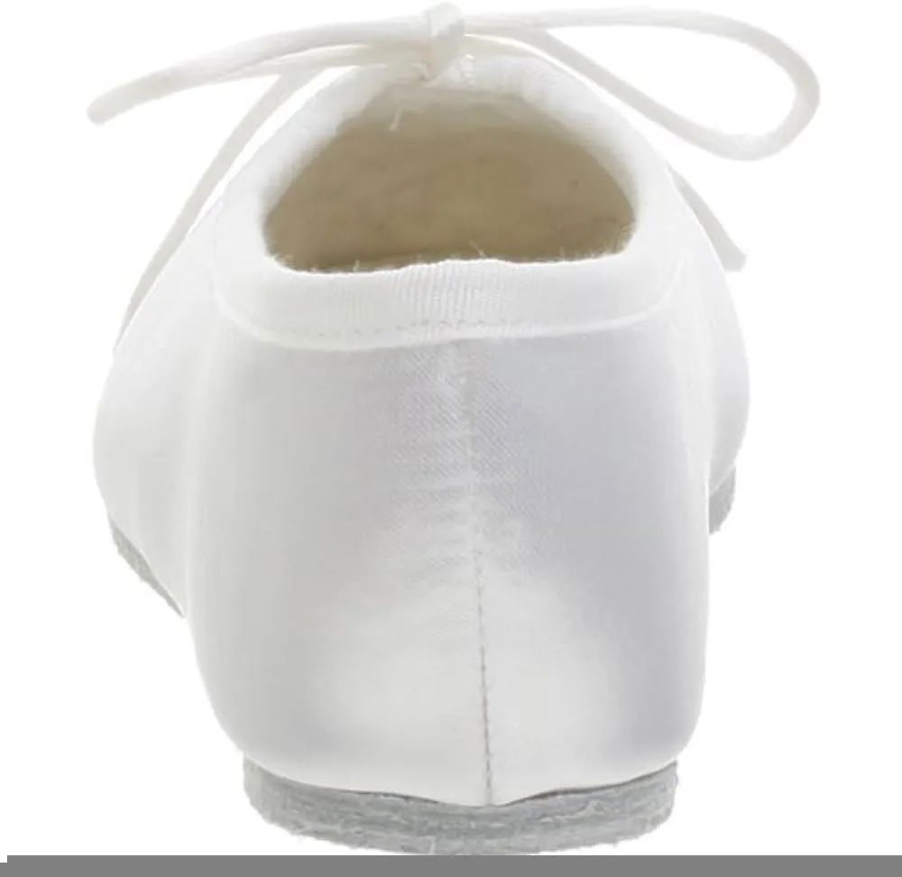 Baby & Girl's Satin Dyeable Ballet Flats with Cinch Tie Chord