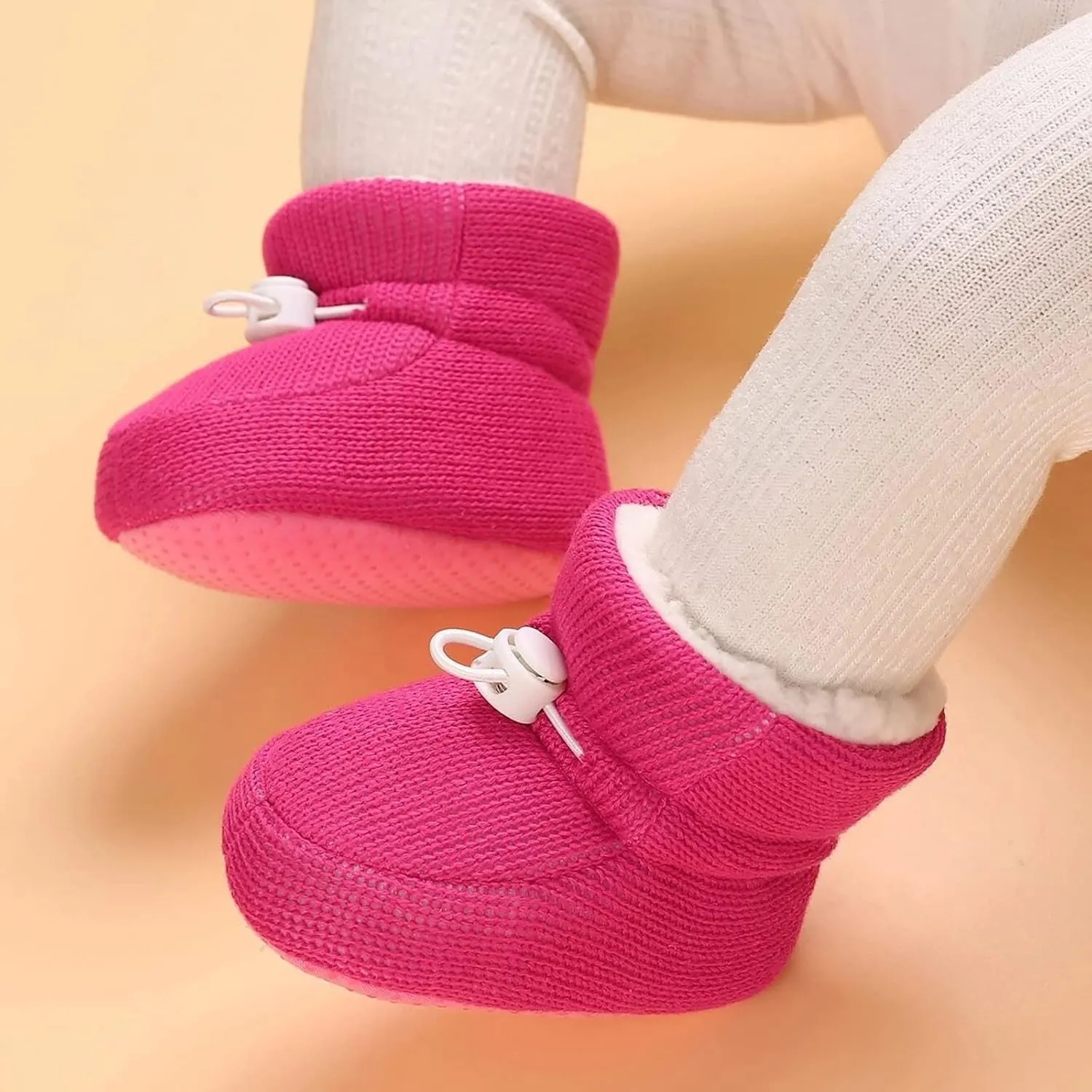 Baby Boy Girl Fleece Boots Newborn Shoes Winter Snow Boots Anti-Slip Soft Sole Warm Infant Tennis Shoes for Girls
