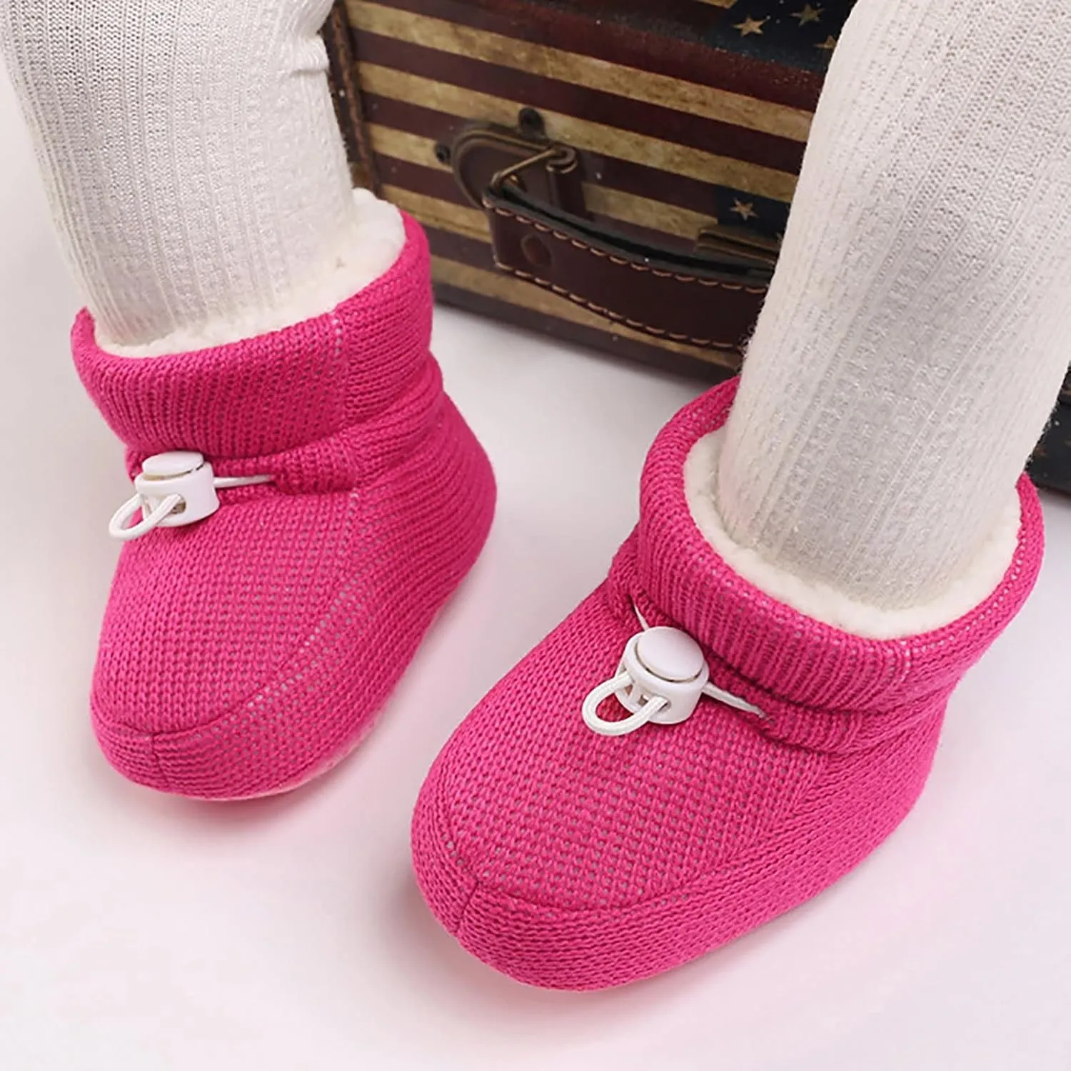 Baby Boy Girl Fleece Boots Newborn Shoes Winter Snow Boots Anti-Slip Soft Sole Warm Infant Tennis Shoes for Girls