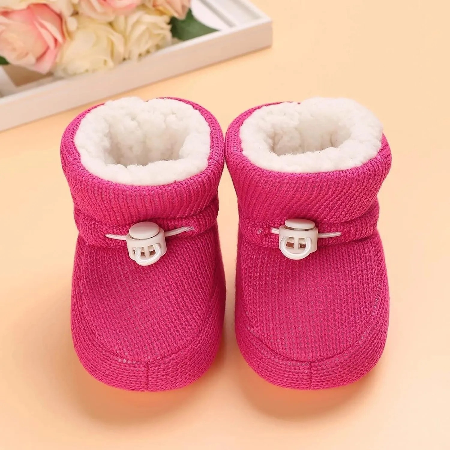 Baby Boy Girl Fleece Boots Newborn Shoes Winter Snow Boots Anti-Slip Soft Sole Warm Infant Tennis Shoes for Girls