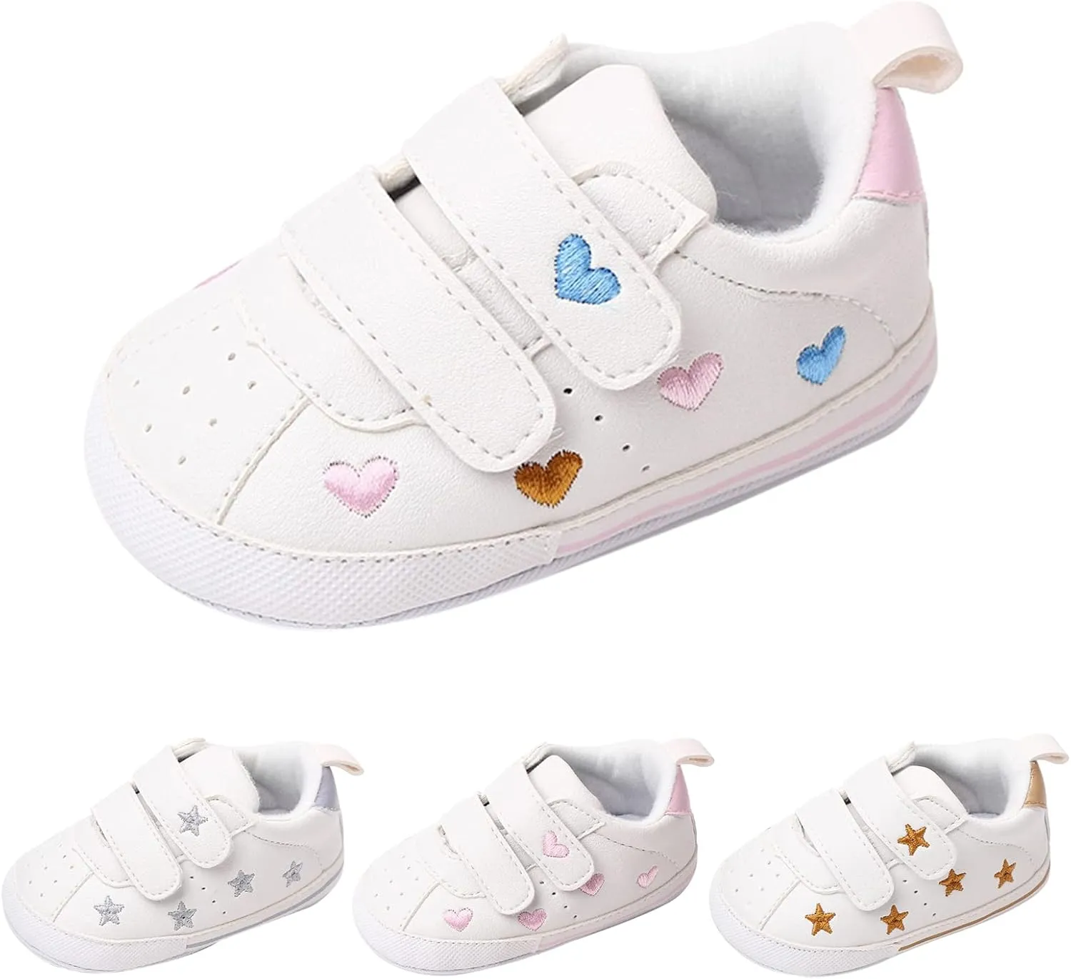 Baby Boys Girls Anti-Slip Sneakers Soft Ankle Boots Toddler First Walkers Newborn Crib Shoes for Running Walking