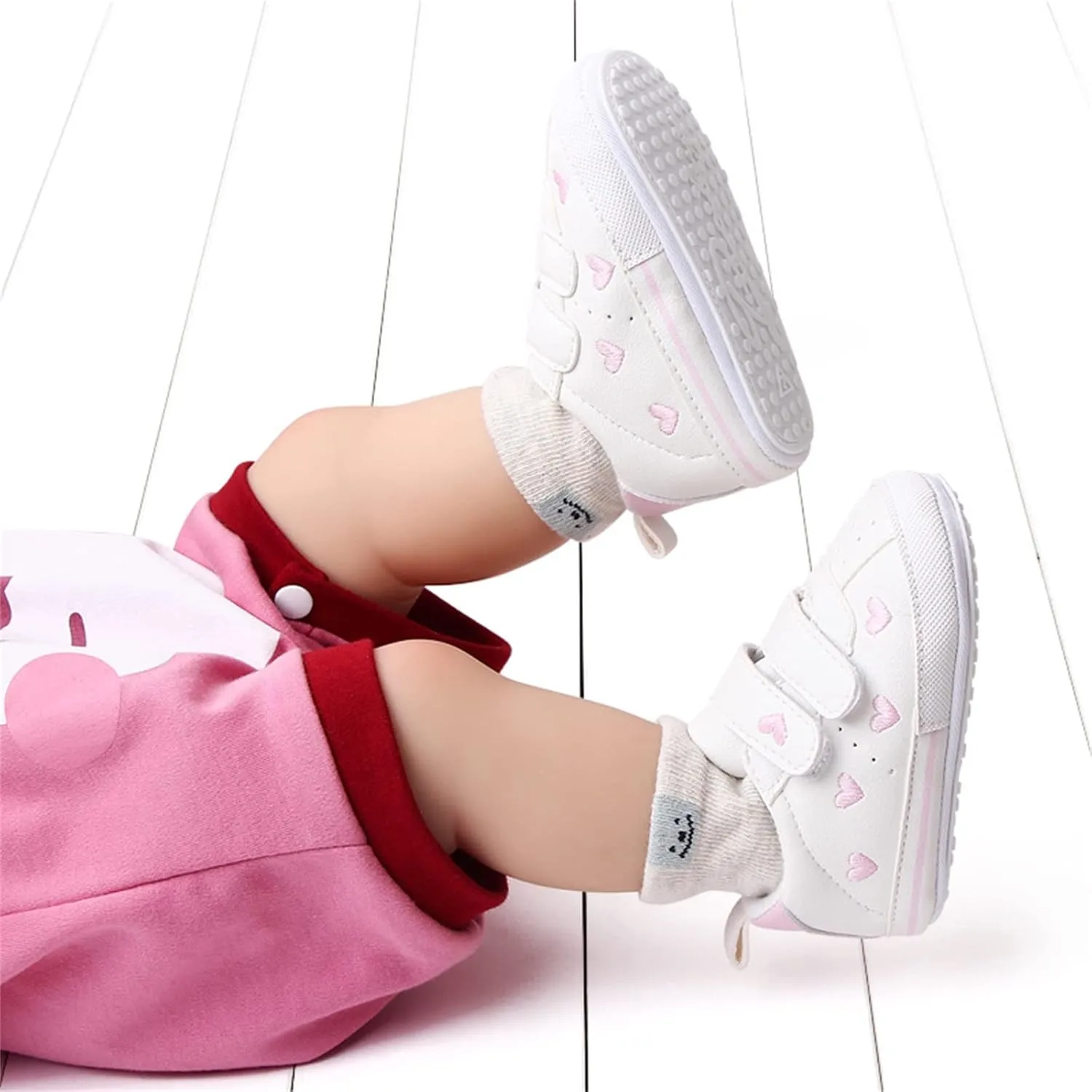 Baby Boys Girls Anti-Slip Sneakers Soft Ankle Boots Toddler First Walkers Newborn Crib Shoes for Running Walking