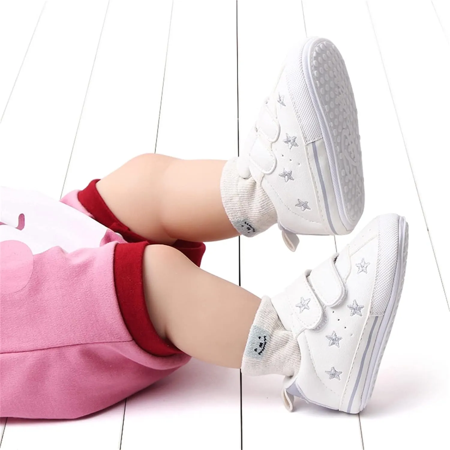 Baby Boys Girls Anti-Slip Sneakers Soft Ankle Boots Toddler First Walkers Newborn Crib Shoes for Running Walking