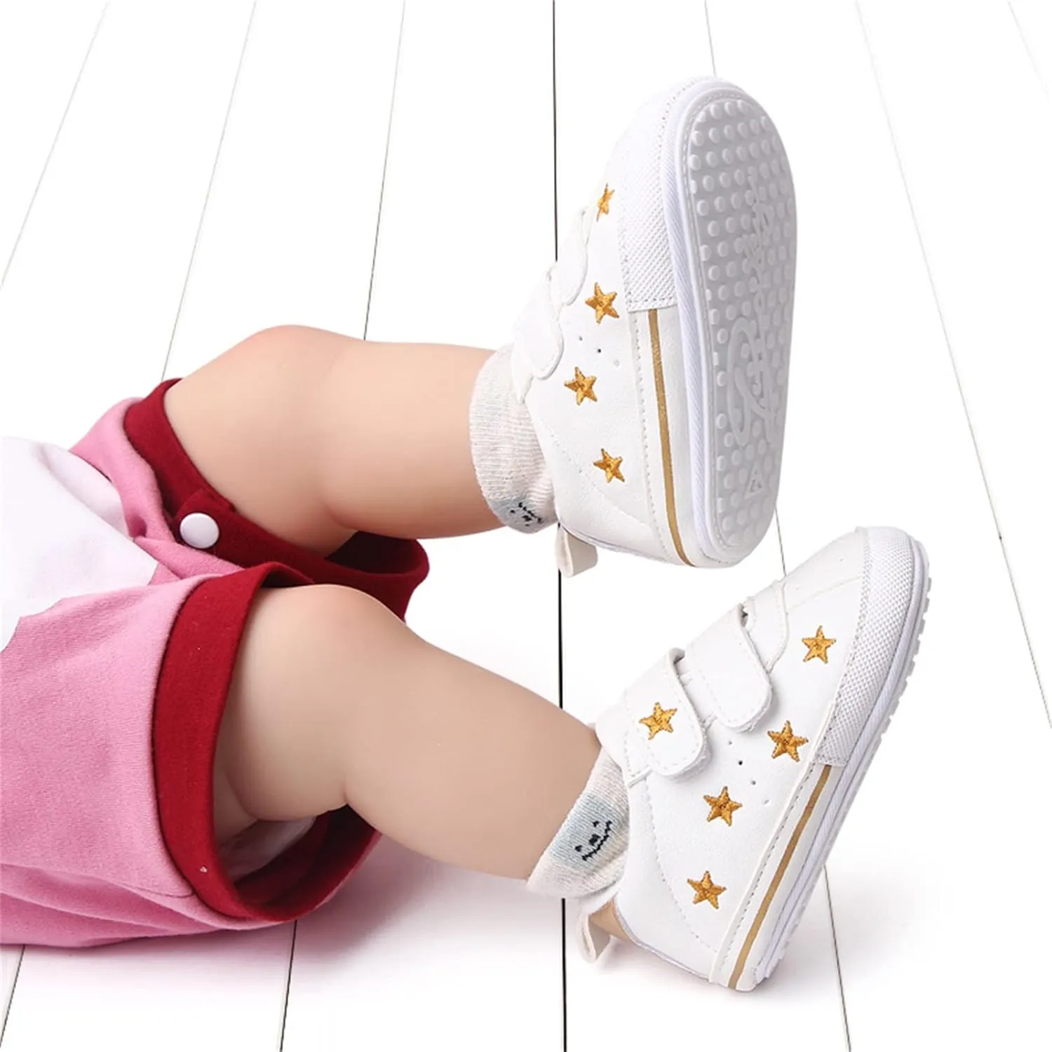 Baby Boys Girls Anti-Slip Sneakers Soft Ankle Boots Toddler First Walkers Newborn Crib Shoes for Running Walking