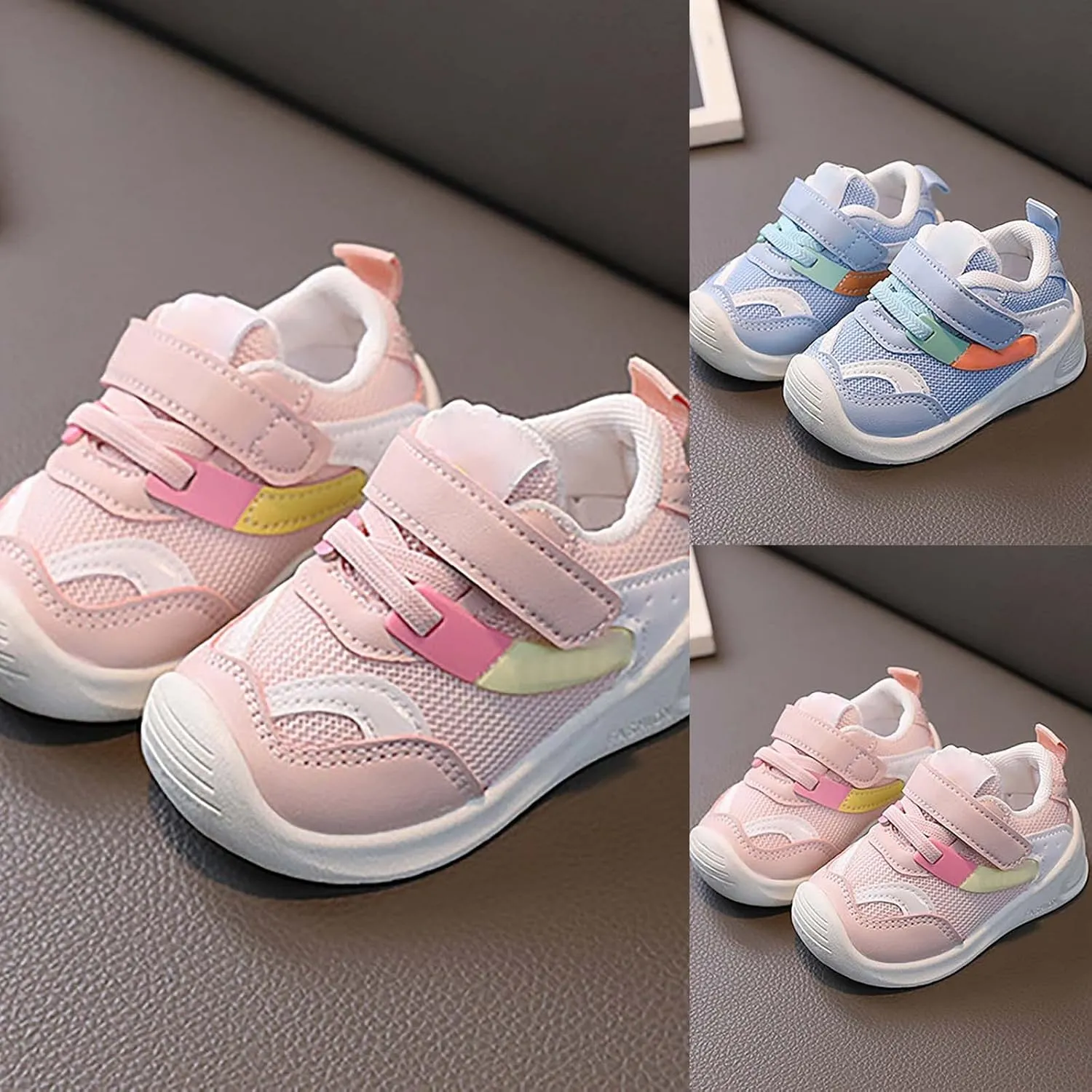Baby Boys Girls Breathable Comfortable Sneakers Toddler Rubber Sole Non-Slip First Walking Shoes Outdoor Sport