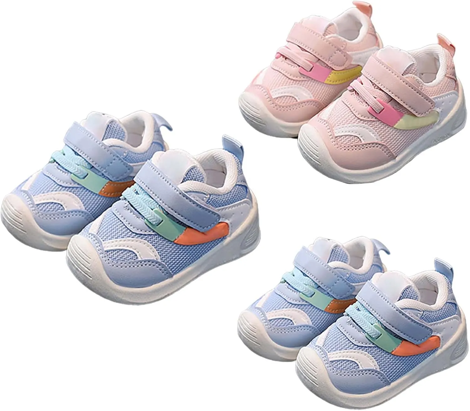 Baby Boys Girls Breathable Comfortable Sneakers Toddler Rubber Sole Non-Slip First Walking Shoes Outdoor Sport