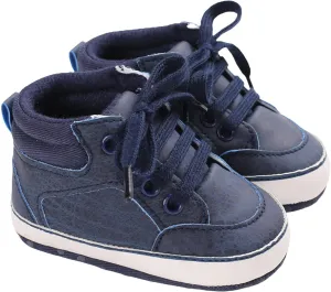 Baby Boys Girls First Walking High Top Sneakers Soft Soles Anti Slip Infant Unisex Lace-up Casual Ankle Shoes