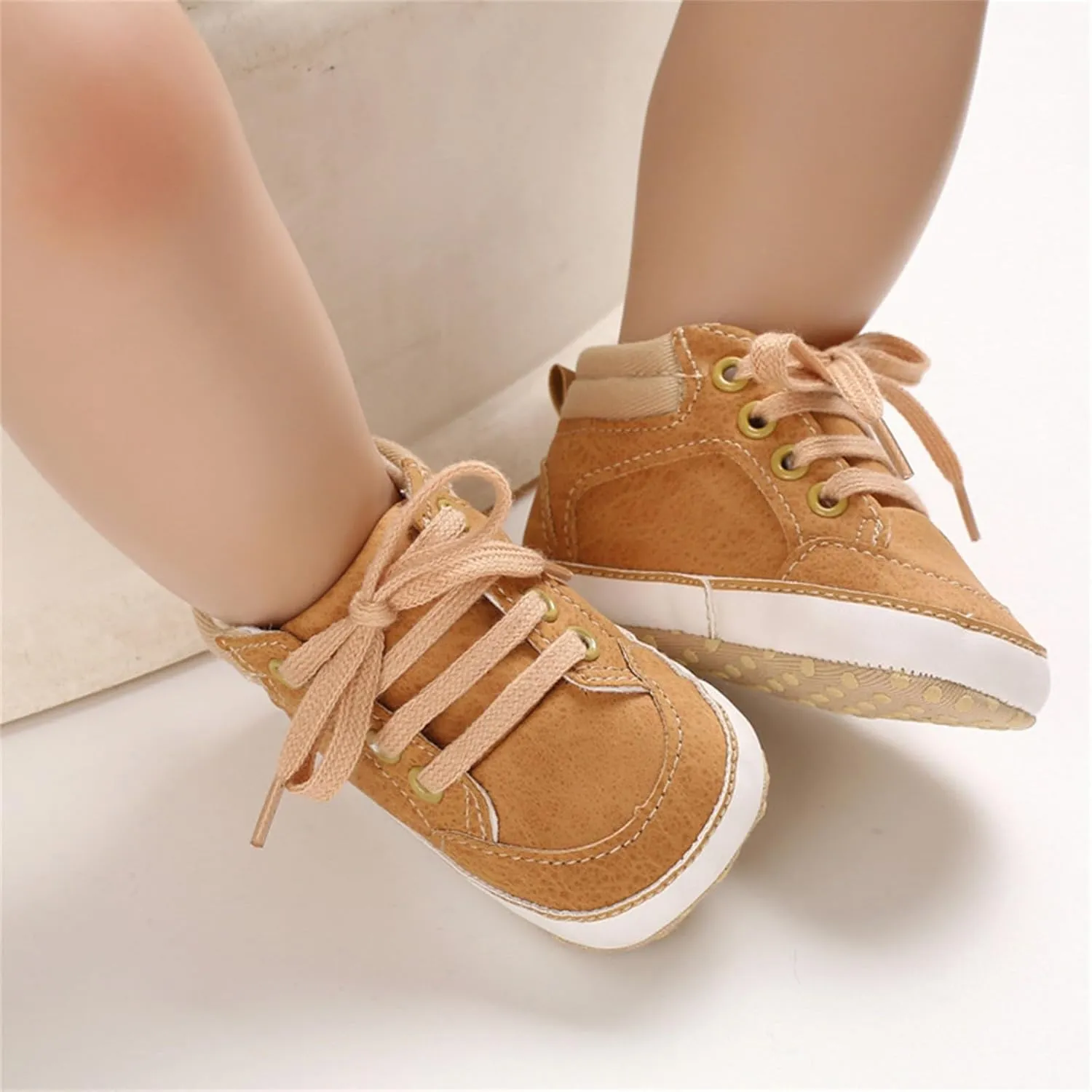 Baby Boys Girls First Walking High Top Sneakers Soft Soles Anti Slip Infant Unisex Lace-up Toddler Girl Size 11 Shoes
