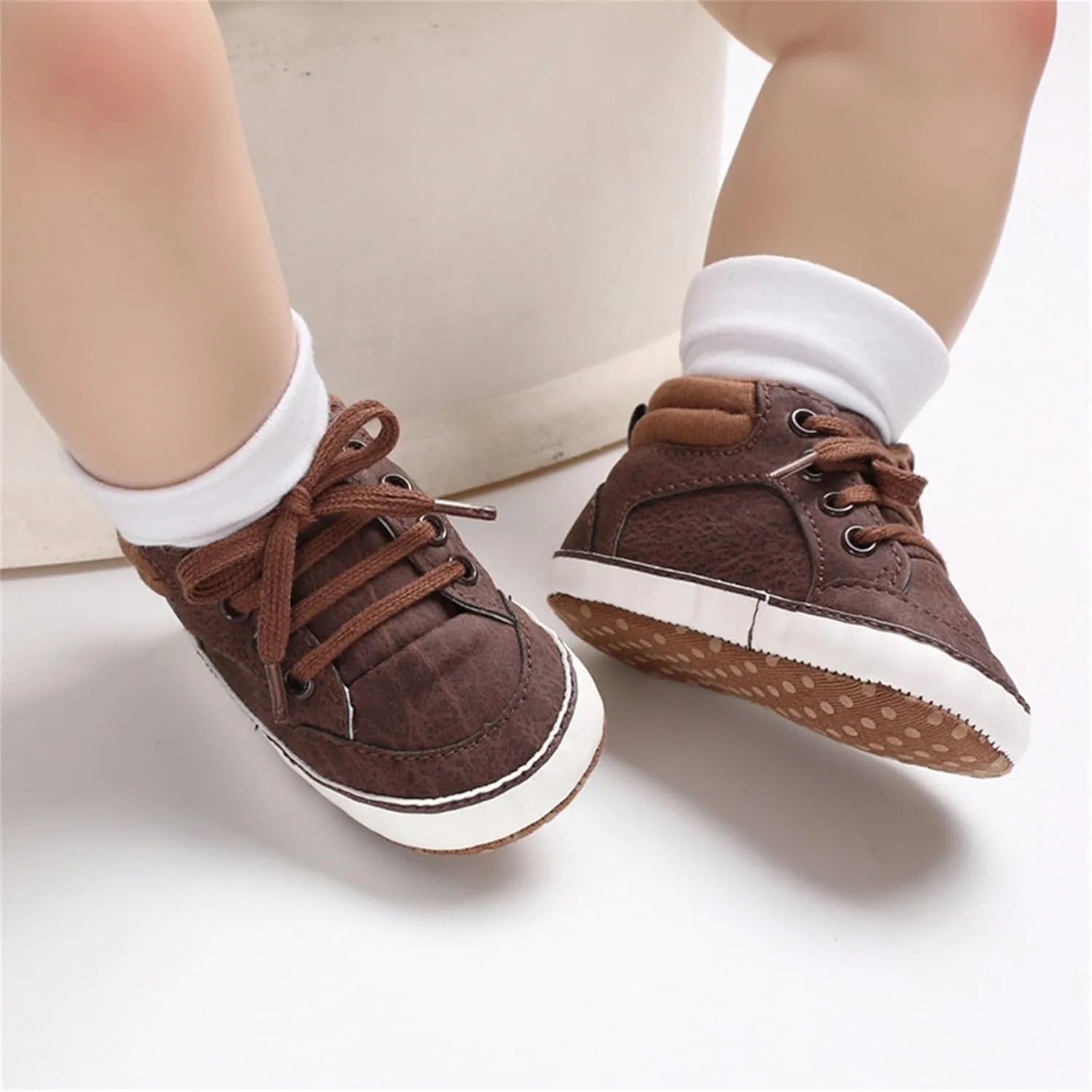 Baby Boys Girls First Walking High Top Sneakers Soft Soles Anti Slip Infant Unisex Lace-up Toddler Girl Size 11 Shoes