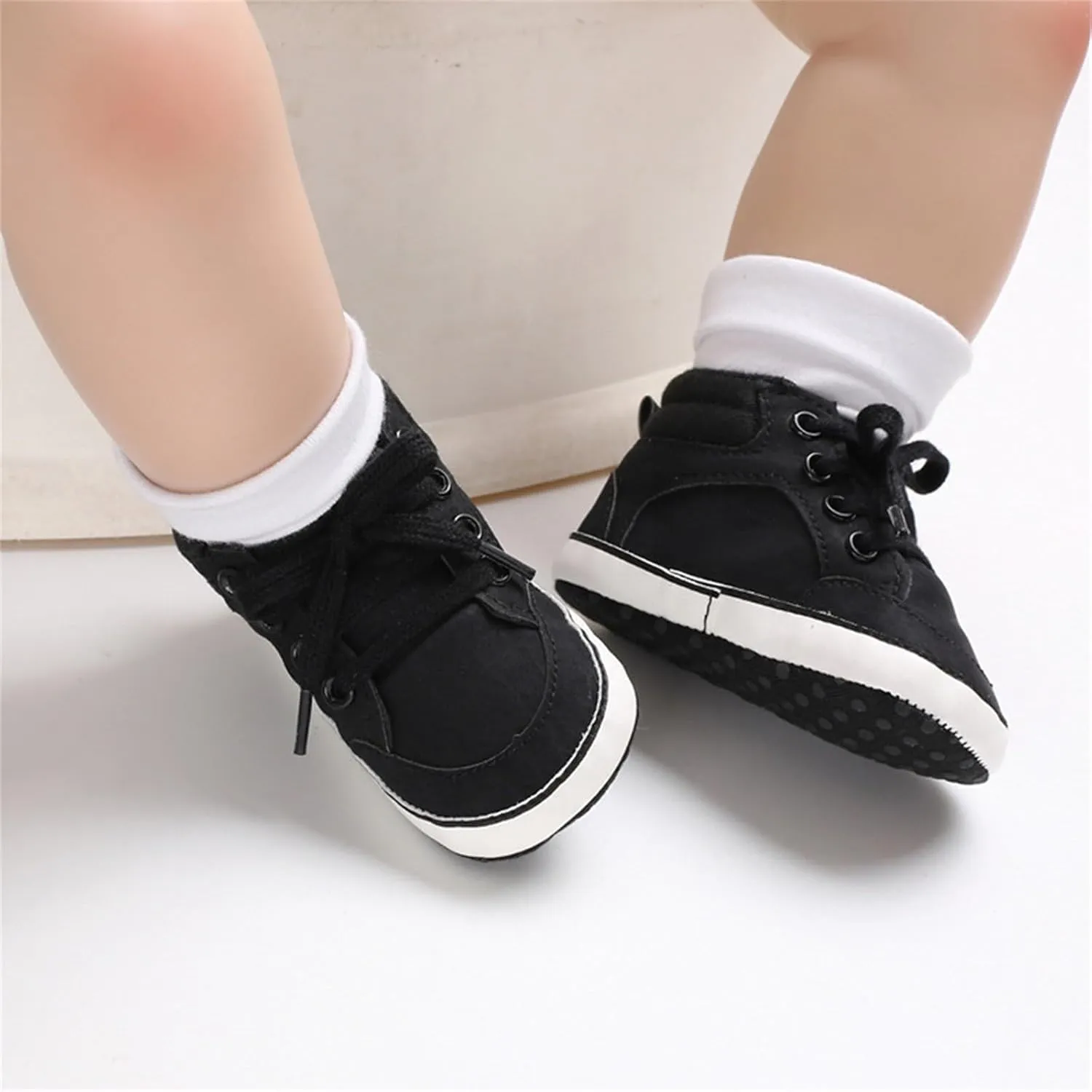Baby Boys Girls First Walking High Top Sneakers Soft Soles Anti Slip Infant Unisex Lace-up Toddler Girl Size 11 Shoes