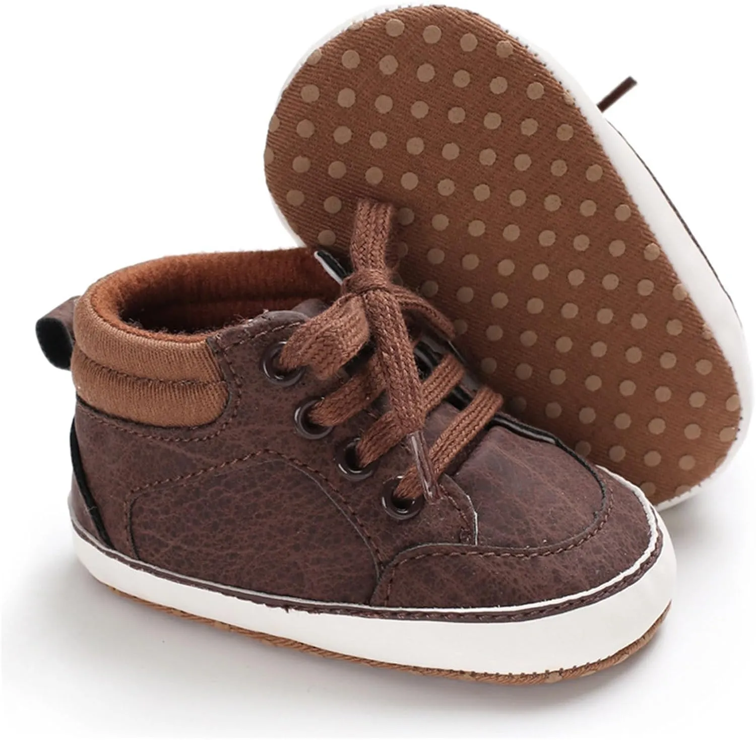 Baby Boys Girls First Walking High Top Sneakers Soft Soles Anti Slip Infant Unisex Lace-up Toddler Girl Size 11 Shoes