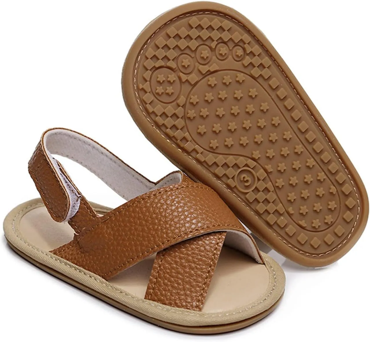 Baby Boys Girls Summer Open Toe Sandals Outdoor Beach Anti-Slip Rubber Soft Sole Newborn First Walking Shoes Shoes Kids