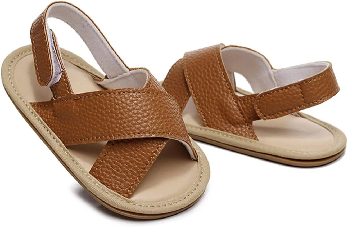 Baby Boys Girls Summer Open Toe Sandals Outdoor Beach Anti-Slip Rubber Soft Sole Newborn First Walking Shoes Shoes Kids