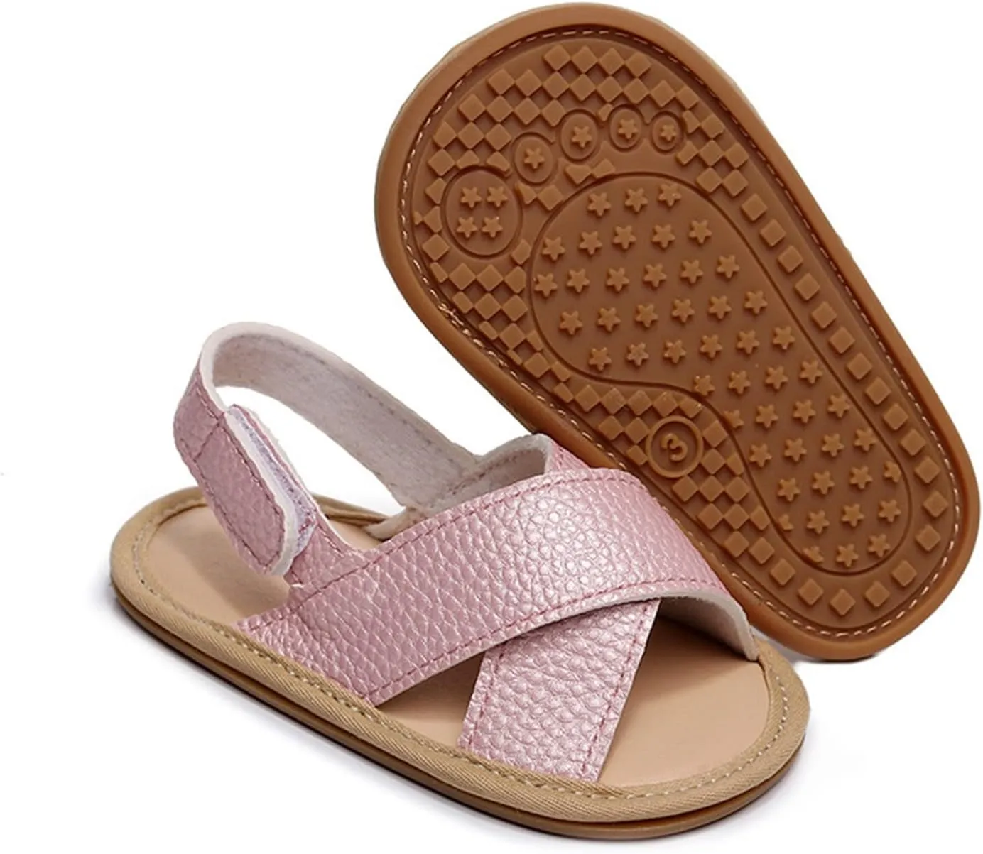 Baby Boys Girls Summer Open Toe Sandals Outdoor Beach Anti-Slip Rubber Soft Sole Newborn First Walking Shoes Shoes Kids