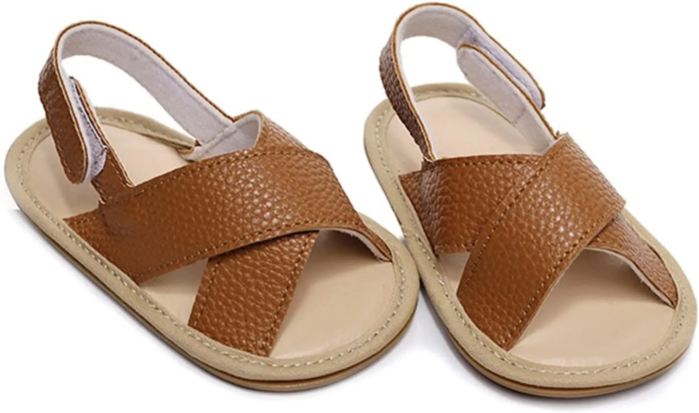 Baby Boys Girls Summer Open Toe Sandals Outdoor Beach Anti-Slip Rubber Soft Sole Newborn First Walking Shoes Shoes Kids