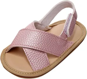 Baby Boys Girls Summer Open Toe Sandals Outdoor Beach Anti-Slip Rubber Soft Sole Newborn First Walking Shoes Shoes Kids