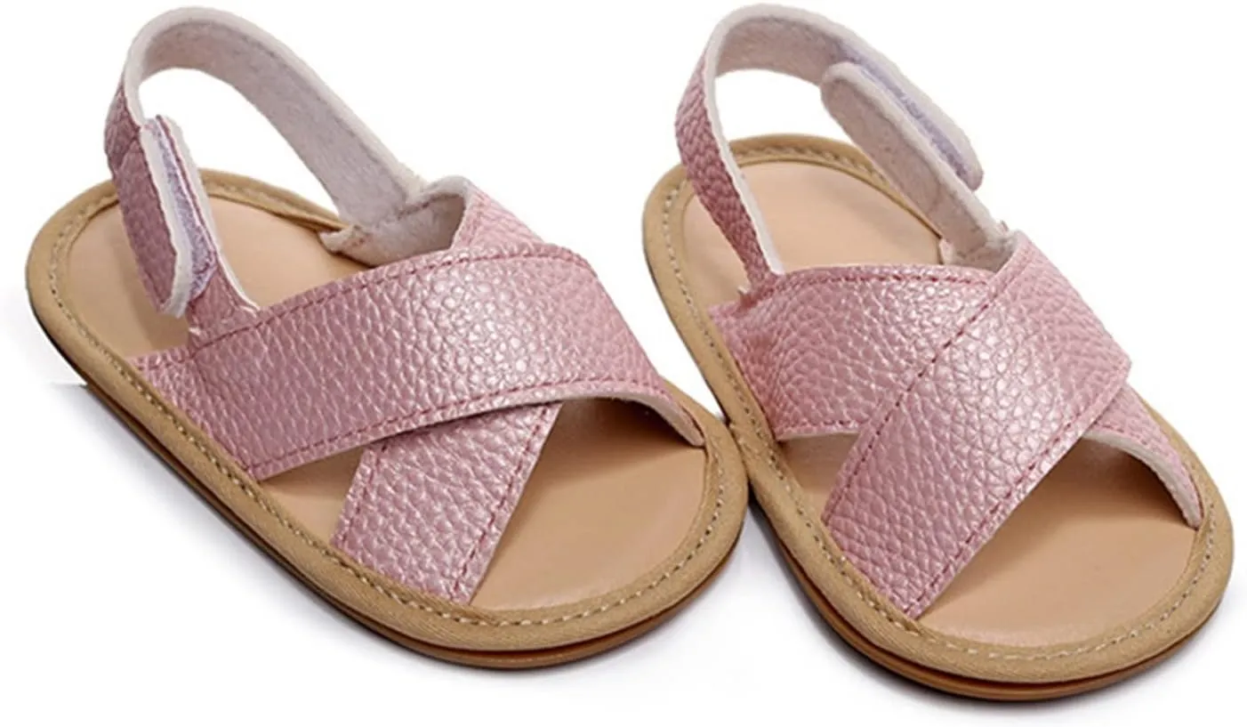 Baby Boys Girls Summer Open Toe Sandals Outdoor Beach Anti-Slip Rubber Soft Sole Newborn First Walking Shoes Shoes Kids