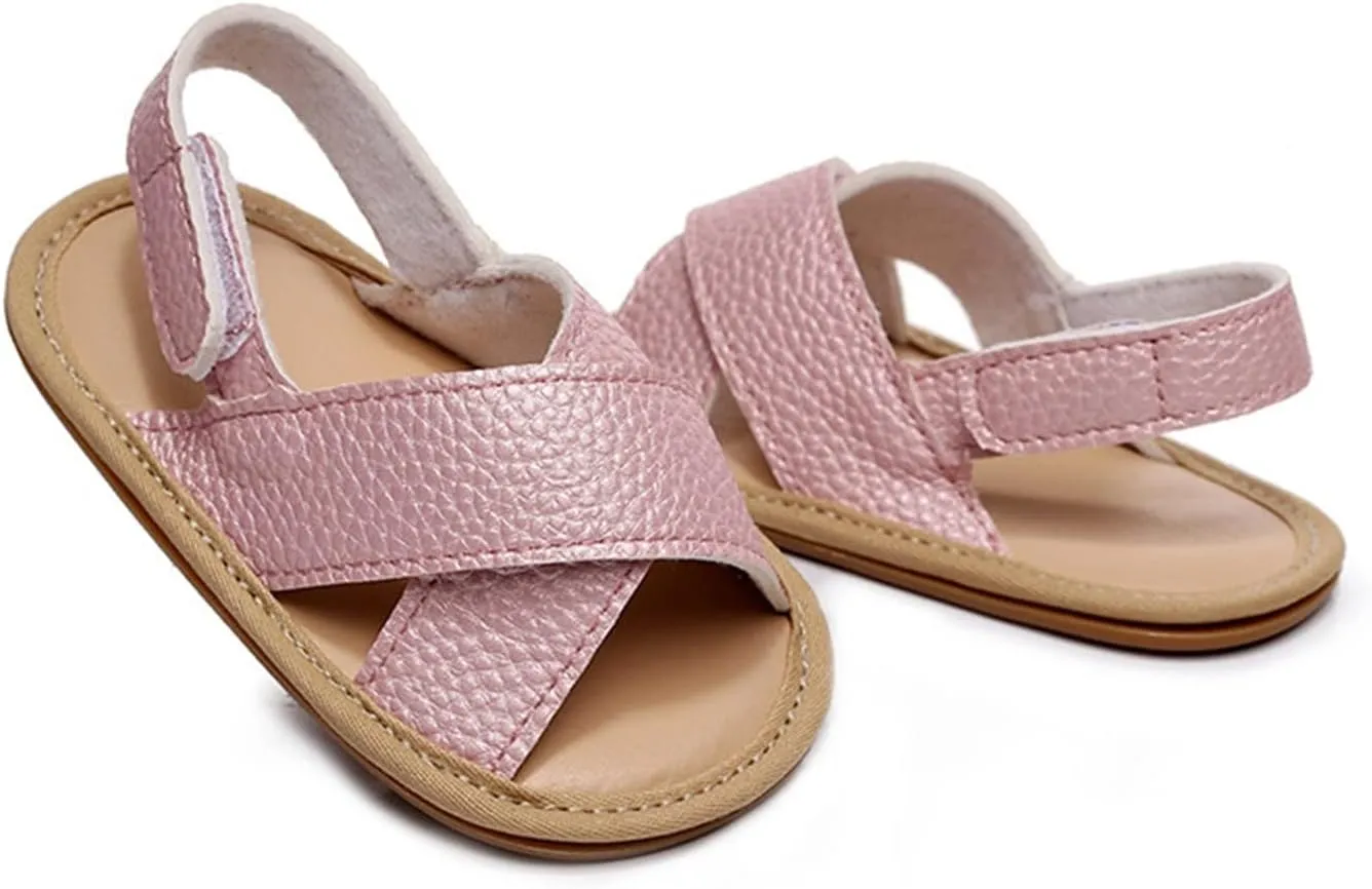 Baby Boys Girls Summer Open Toe Sandals Outdoor Beach Anti-Slip Rubber Soft Sole Newborn First Walking Shoes Shoes Kids