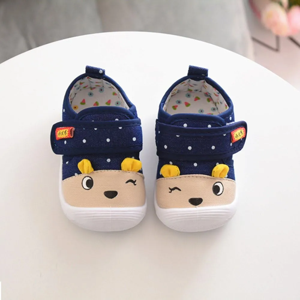 Baby Brand Shoes Cartoon Sole Girls Shoes Soft Boys Anti-Slip Kids Baby Infant Squeaky Baby Boys School Shoes