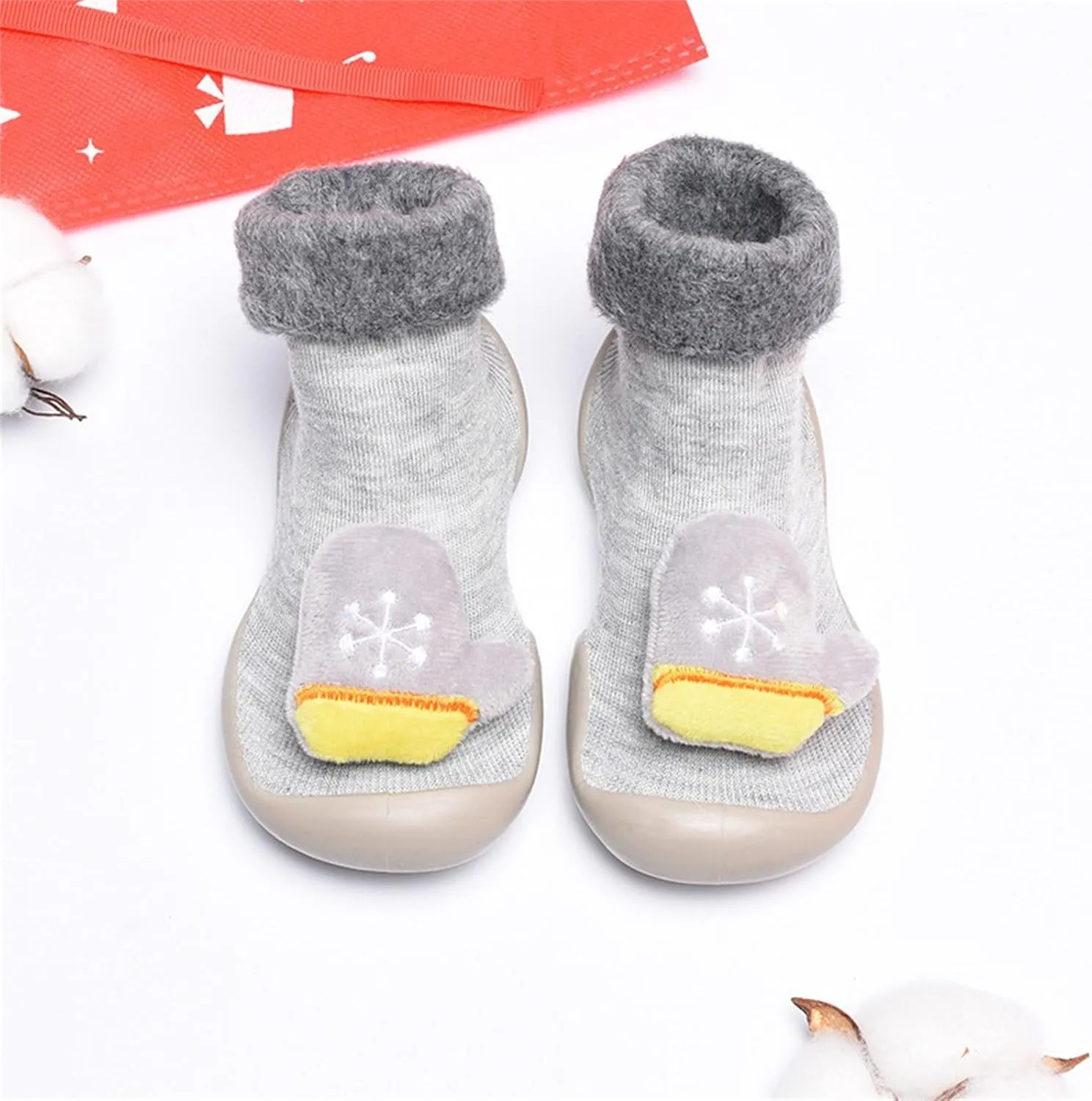 Baby Christmas Sock Shoes Cartoon Soft Rubber Sole Non Slip Indoor Floor Slipper First Walking Trainers Shoes