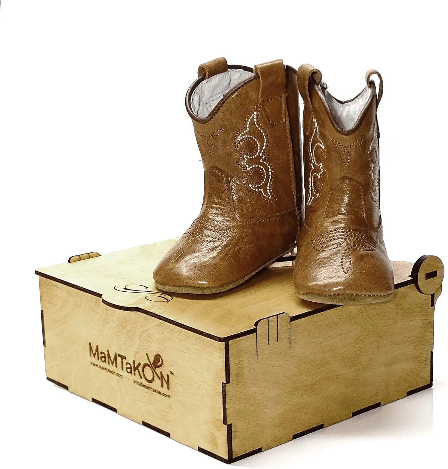 Baby Cowboy Boots Real Leather Premium Box Soft Sole Infant Toddler Boys Girls Newborn Special Occasion Prewalkers Custom