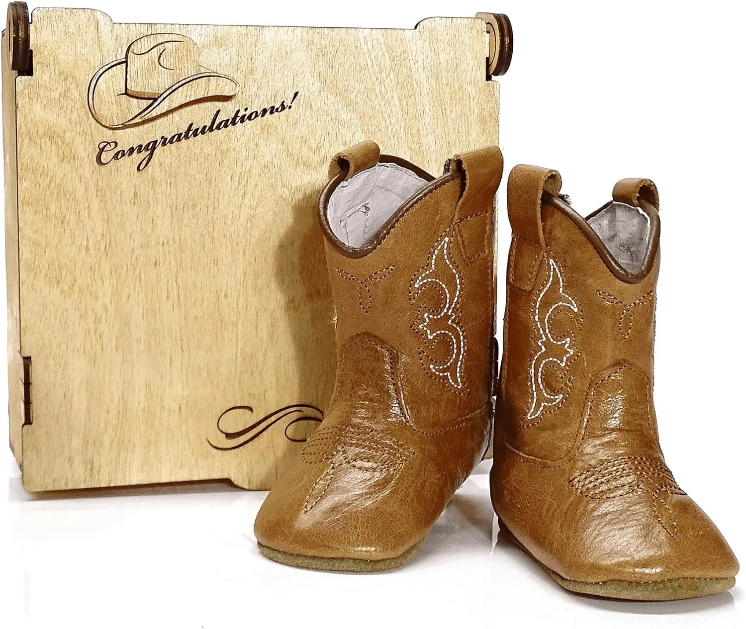 Baby Cowboy Boots Real Leather Premium Box Soft Sole Infant Toddler Boys Girls Newborn Special Occasion Prewalkers Custom