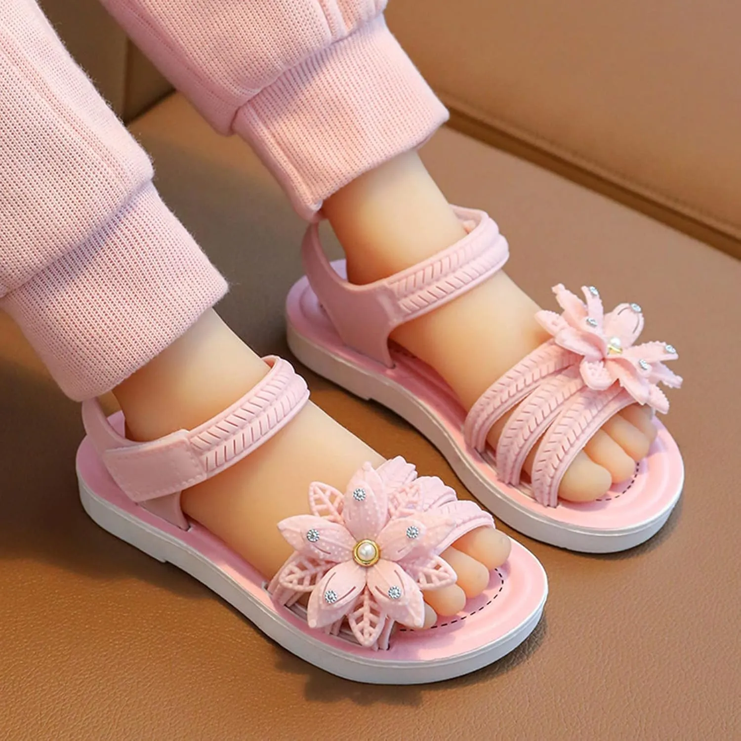 Baby Cute Foot Warmer Children Shoes Girls Bow Sandals Summer Soft Sole Non Slip Comfortable Fashion Princess