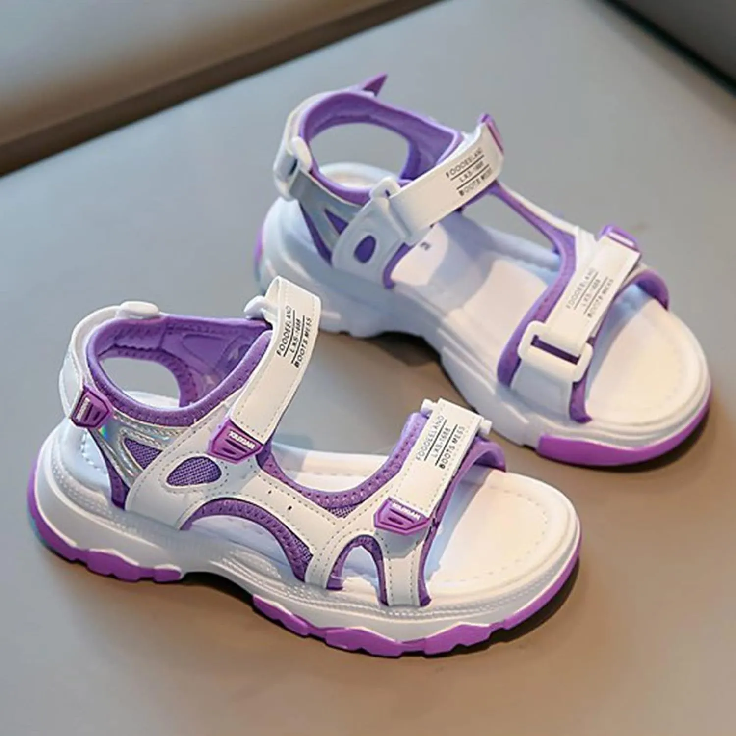 Baby Fashion Sandals 4 to 13 Years Children Shoes Platform Sandals Color Matching Soft Sole Beach Sports Sandals