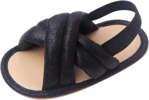 Baby Flip Flops Sandals Baby Open Toe Soft Rubber Sole Elastic Strap Flats Toddler First Walking Beach Water Shoes