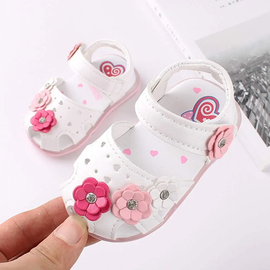 Baby Flowers Girls Shoes Sandals Toddler Infant Kids LED Luminous Baby Shoes Basketball Shoes for Boys