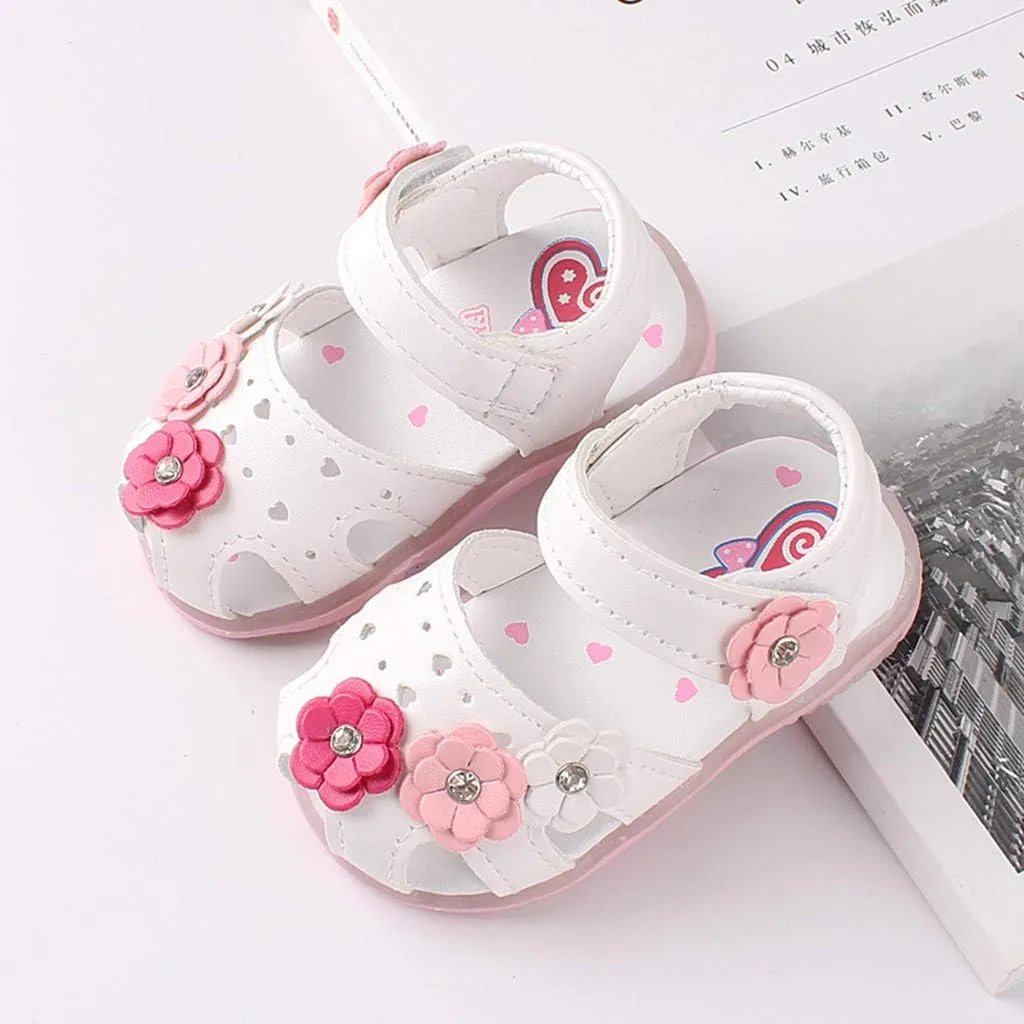 Baby Flowers Girls Shoes Sandals Toddler Infant Kids LED Luminous Baby Shoes Basketball Shoes for Boys
