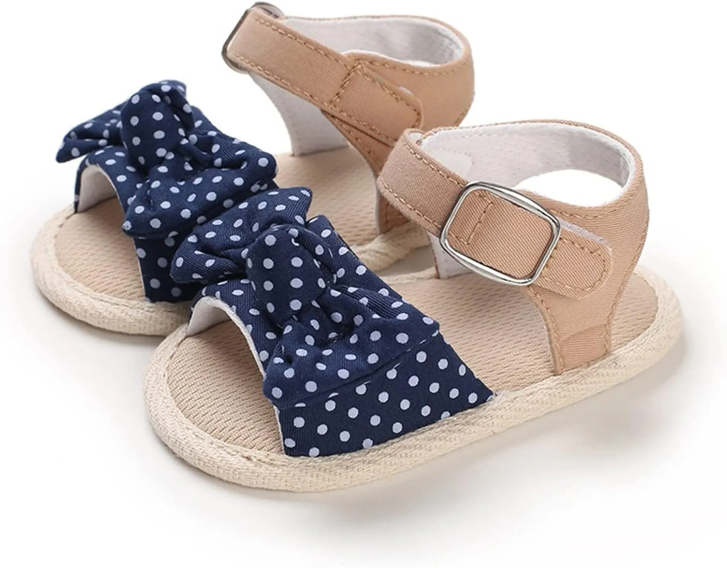 Baby Girl Bowknot Sandals Toddler Infant Soft Open Toe Sandals Beach Flats Anti Slip Softy Shoes With Ankle Strap