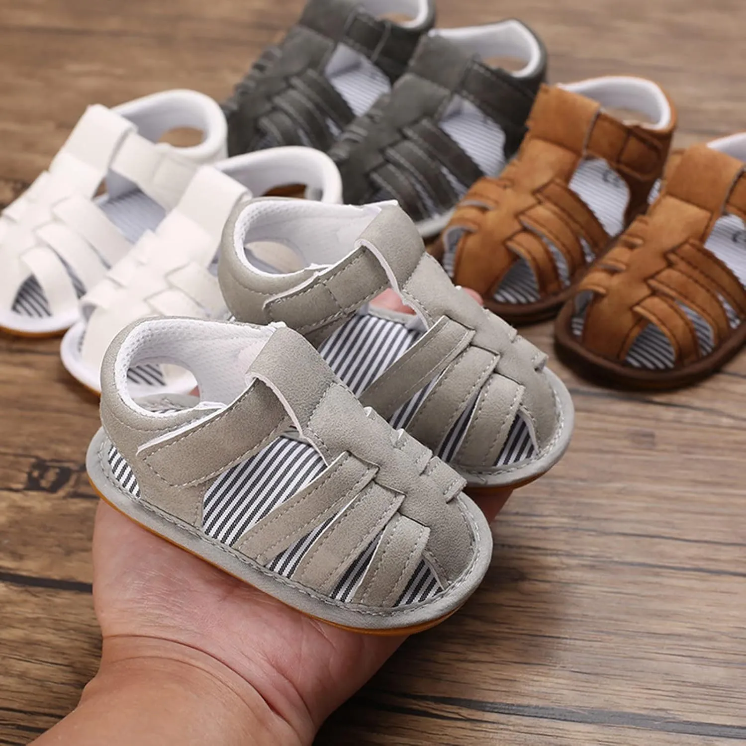 Baby Girl Boy Sandals Soft Anti-Slip Sole Roman Sandals for Toddlers Summer Casual Shoes Flat First Ballet Slippers