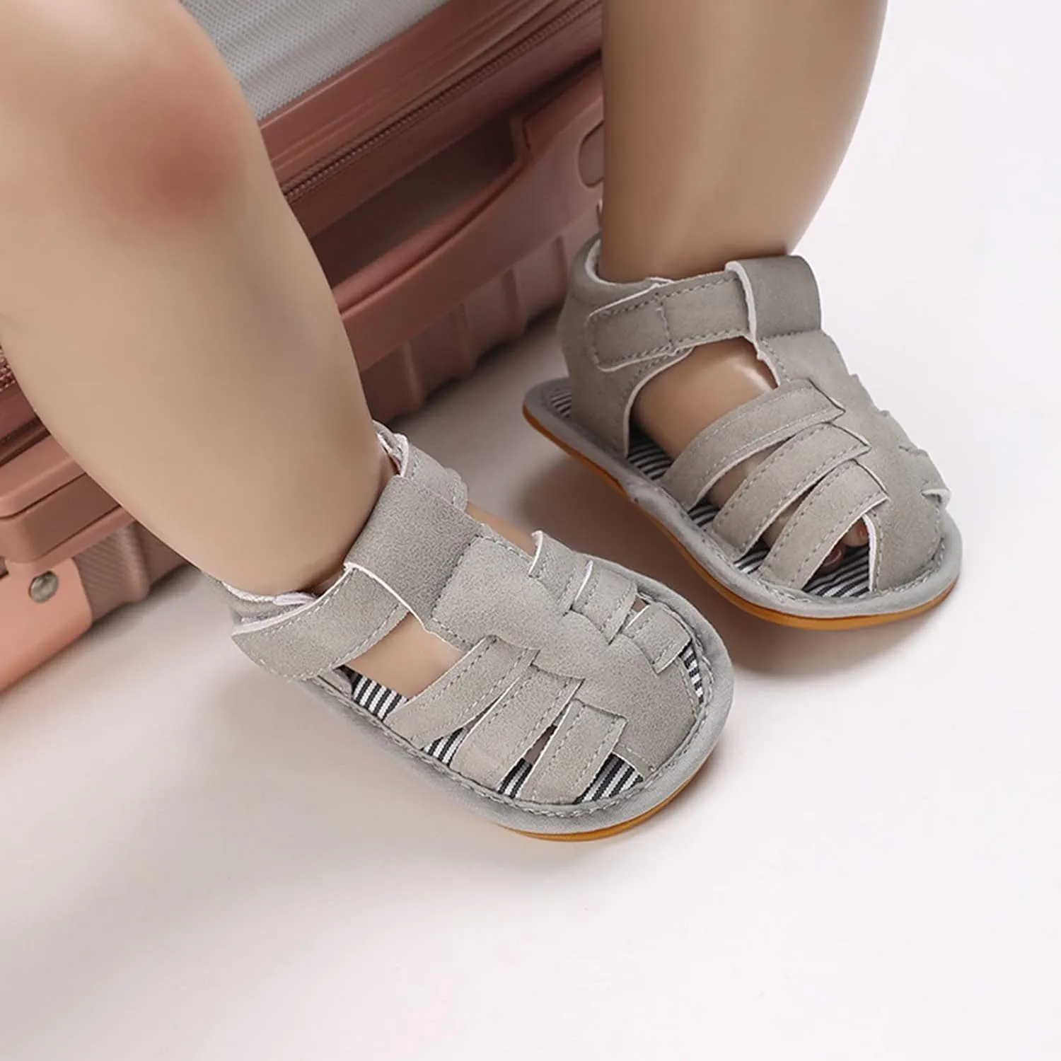 Baby Girl Boy Sandals Soft Anti-Slip Sole Roman Sandals for Toddlers Summer Casual Shoes Flat First Ballet Slippers