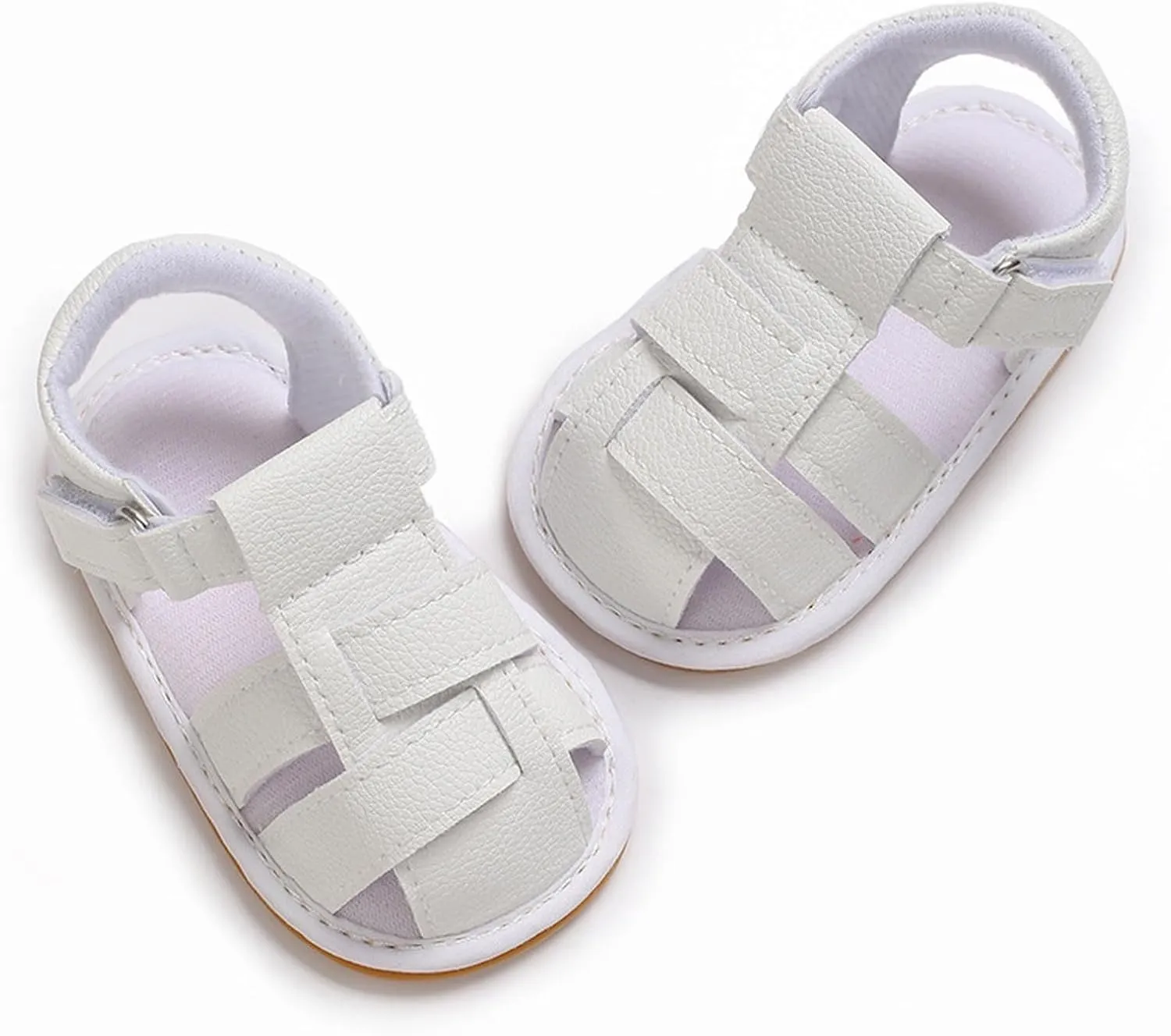 Baby Girl Boy Shoes Infant Closed Toe Sandals Anti Slip Rubber Sole Shoes Baby PU Leather Black Sneakers for Girls