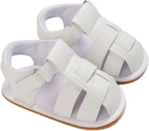Baby Girl Boy Shoes Infant Closed Toe Sandals Anti Slip Rubber Sole Shoes Baby PU Leather Black Sneakers for Girls