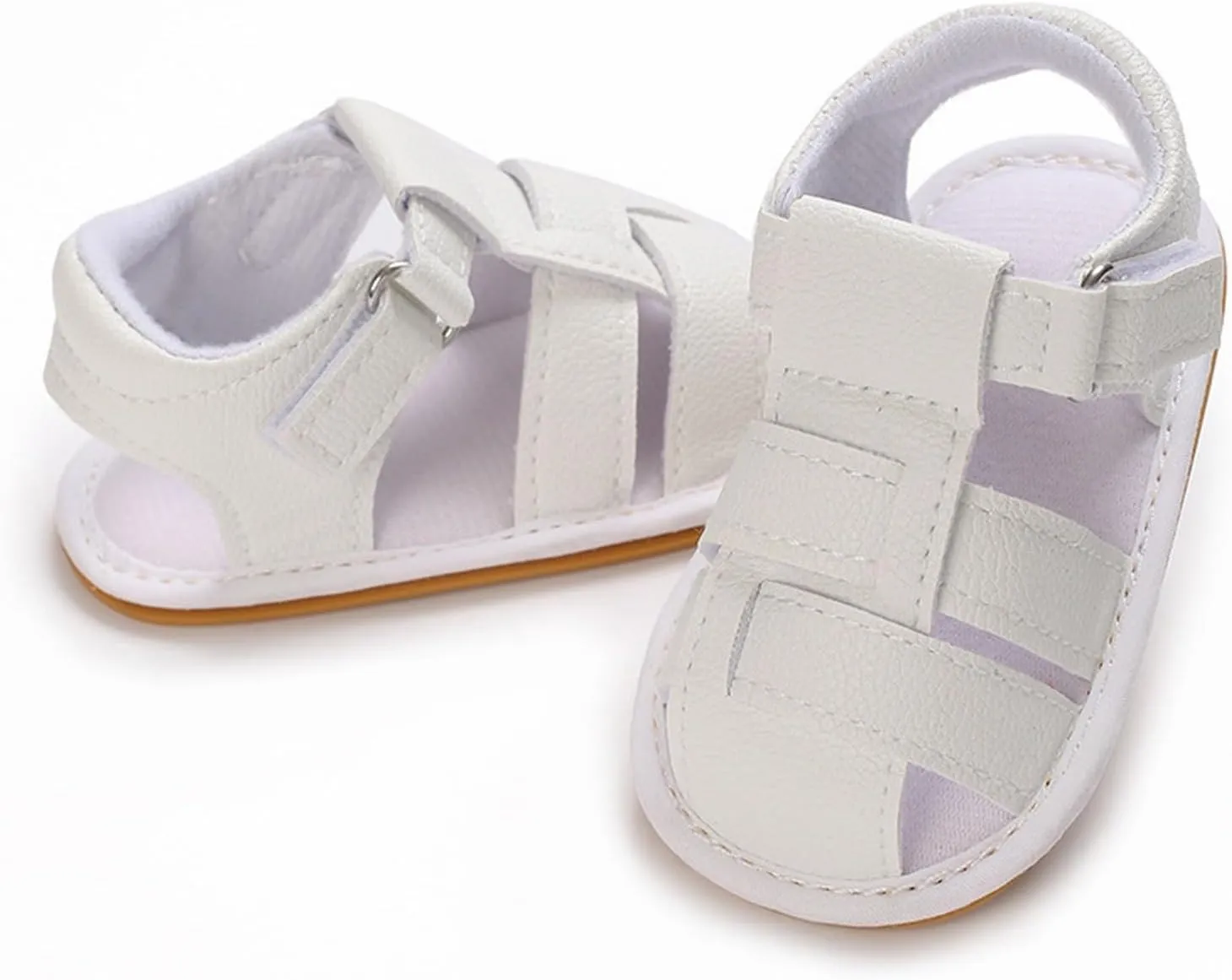Baby Girl Boy Shoes Infant Closed Toe Sandals Anti Slip Rubber Sole Shoes Baby PU Leather Black Sneakers for Girls