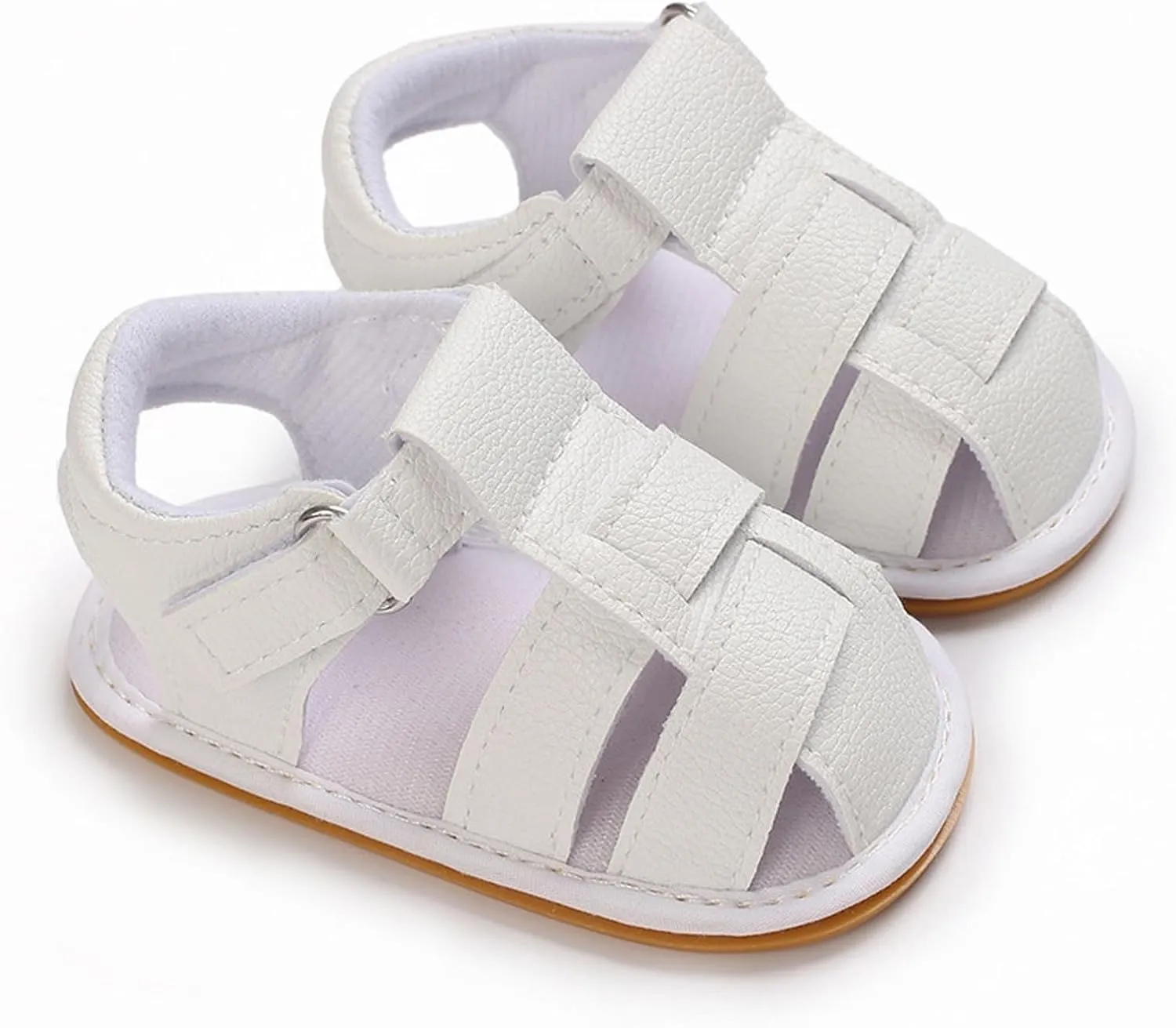 Baby Girl Boy Shoes Infant Closed Toe Sandals Anti Slip Rubber Sole Shoes Baby PU Leather Black Sneakers for Girls