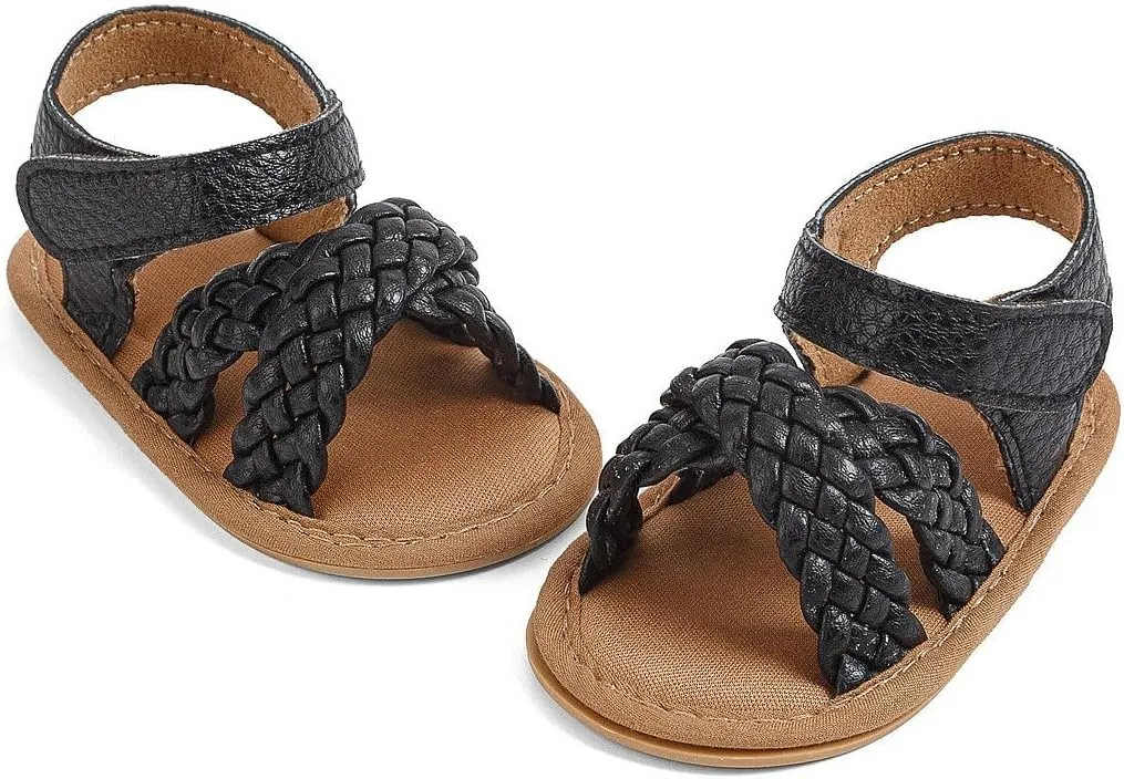 Baby Girl Sandals Infant Anti-Slip Soft Sole Princess Dress Sandals Cute Summer Outdoor Flats Toddler First Walkers Shoes