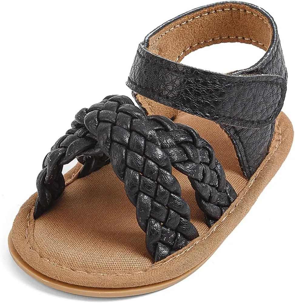 Baby Girl Sandals Infant Anti-Slip Soft Sole Princess Dress Sandals Cute Summer Outdoor Flats Toddler First Walkers Shoes