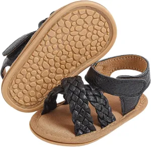 Baby Girl Sandals Infant Anti-Slip Soft Sole Princess Dress Sandals Cute Summer Outdoor Flats Toddler First Walkers Shoes