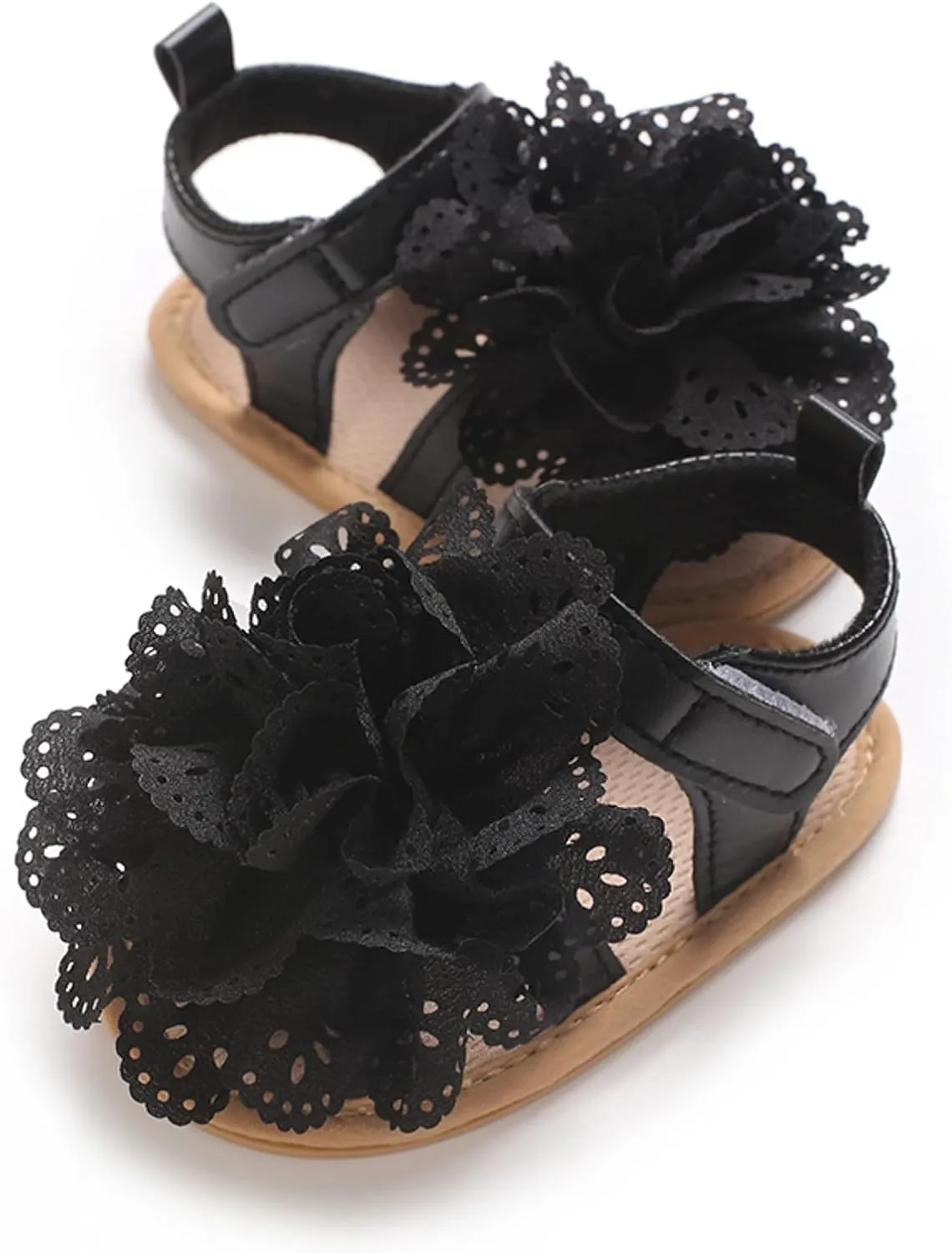 Baby Girl Sandals Summer Flower Crib Sandals Soft Sole Infant Girls Princess Dress Flats Anti-Slip Toddler First Walker Shoes