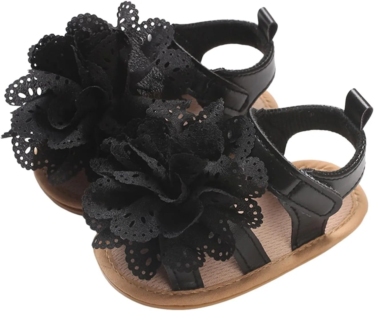 Baby Girl Sandals Summer Flower Crib Sandals Soft Sole Infant Girls Princess Dress Flats Anti-Slip Toddler First Walker Shoes