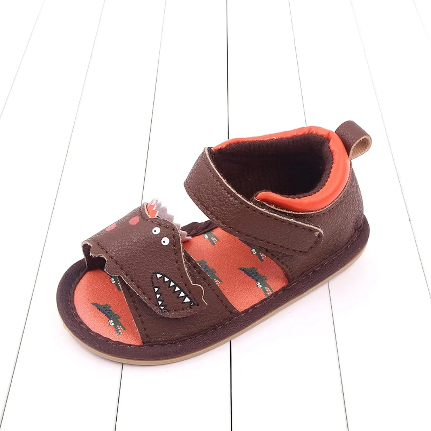 Baby Girl Sandals Toddler Comfort Open Toe Dinosaur Outdoor Casual Beach Shoes With Flower Flats Shoes