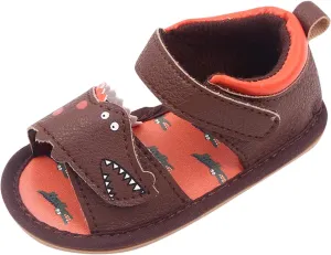Baby Girl Sandals Toddler Comfort Open Toe Dinosaur Outdoor Casual Beach Shoes With Flower Flats Shoes