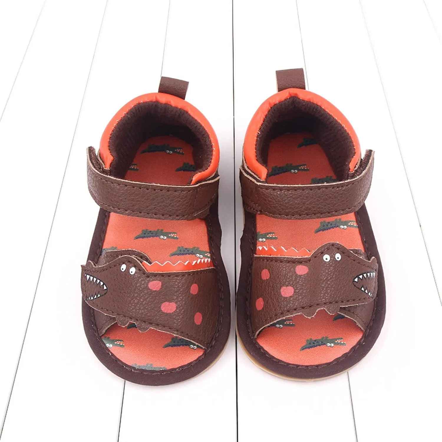 Baby Girl Sandals Toddler Comfort Open Toe Dinosaur Outdoor Casual Beach Shoes With Flower Flats Shoes