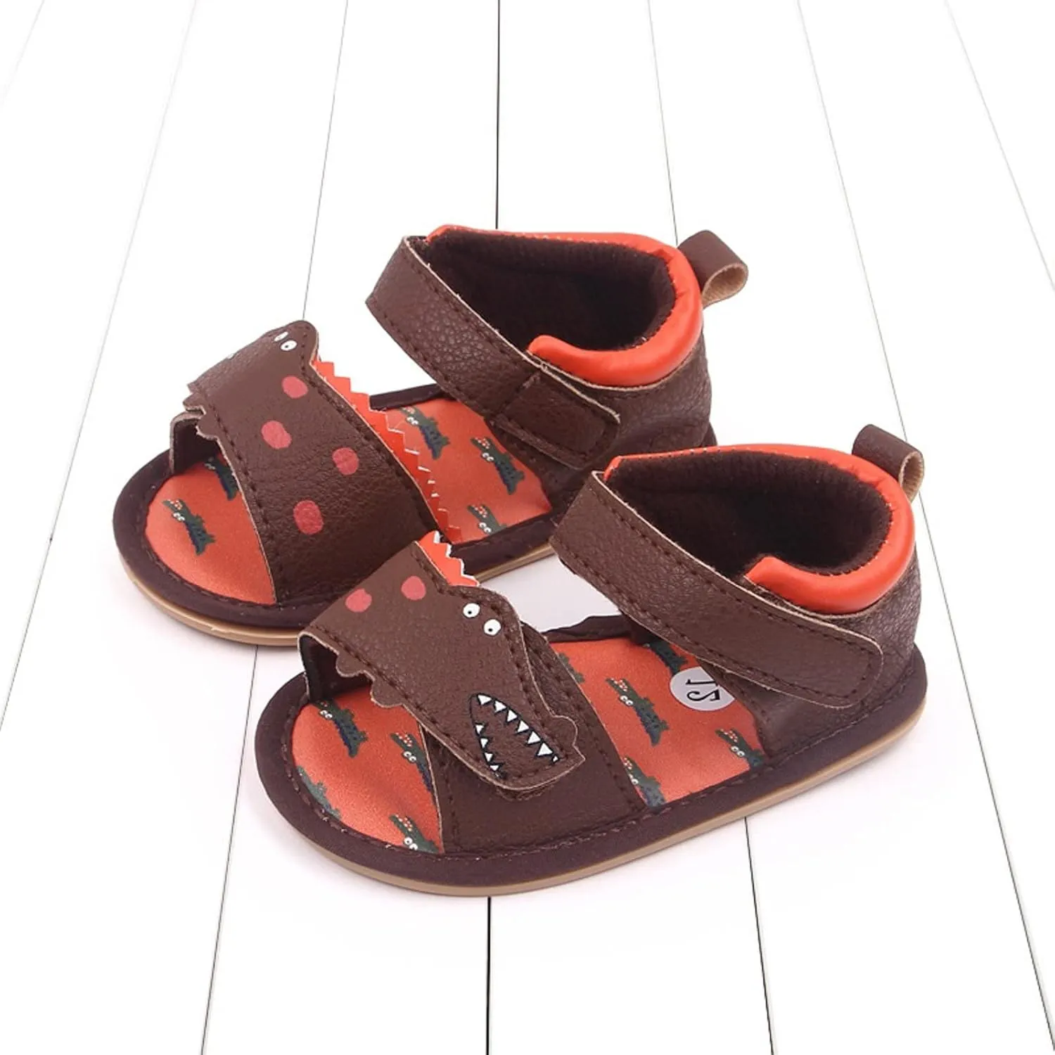 Baby Girl Sandals Toddler Comfort Open Toe Dinosaur Outdoor Casual Beach Shoes With Flower Flats Shoes