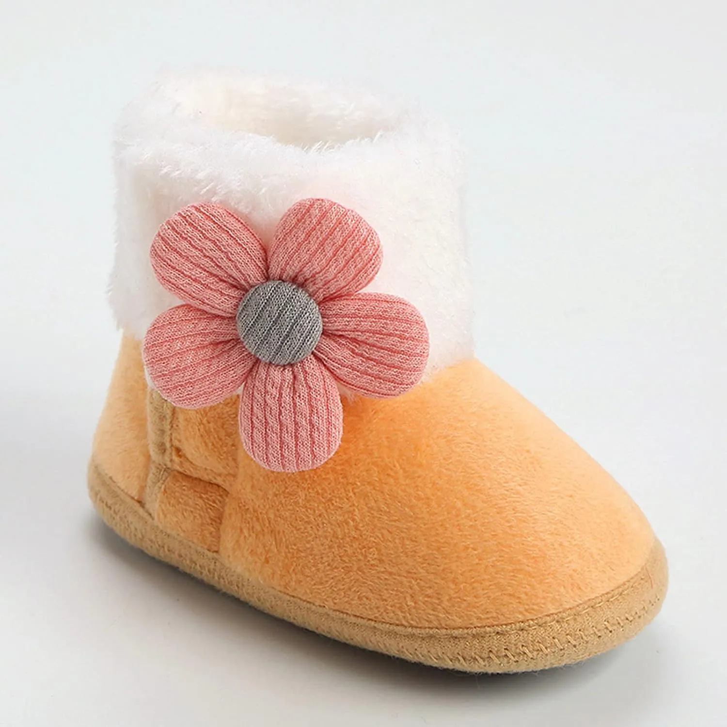 Baby Girl Winter Snow Boots Newborn Shoes Flower Anti-Slip Soft Sole Warm Infant Toddler Prewalker Toddler Tennis Shoes